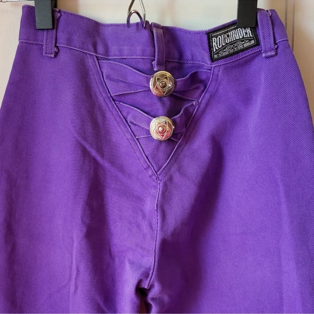 Vintage Rough Riders High Waisted Jeans/ Western Buttons Rodeo Size: 5/6  Purple